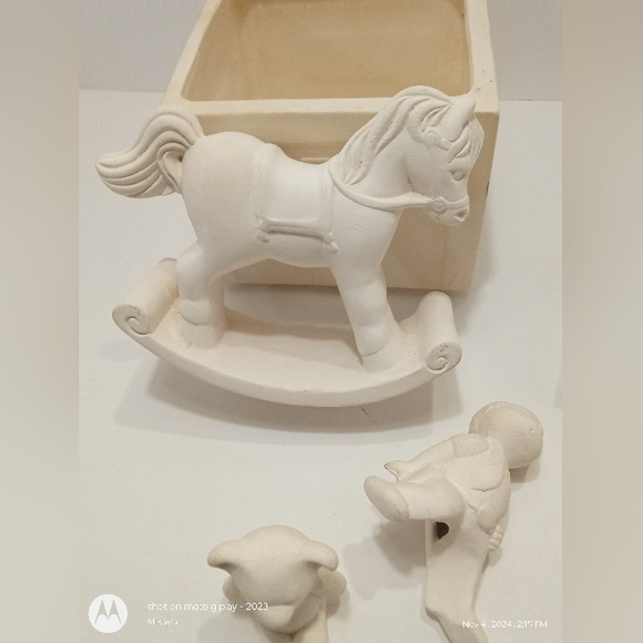 DIY Christmas Ceramic Bisque Ready To Paint Rocking Horse Block Kids 6 Piece - Picture 12 of 12